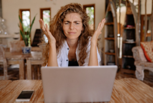 woman using laptop